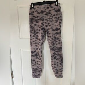 Varley leggings - grey and blush tie dye